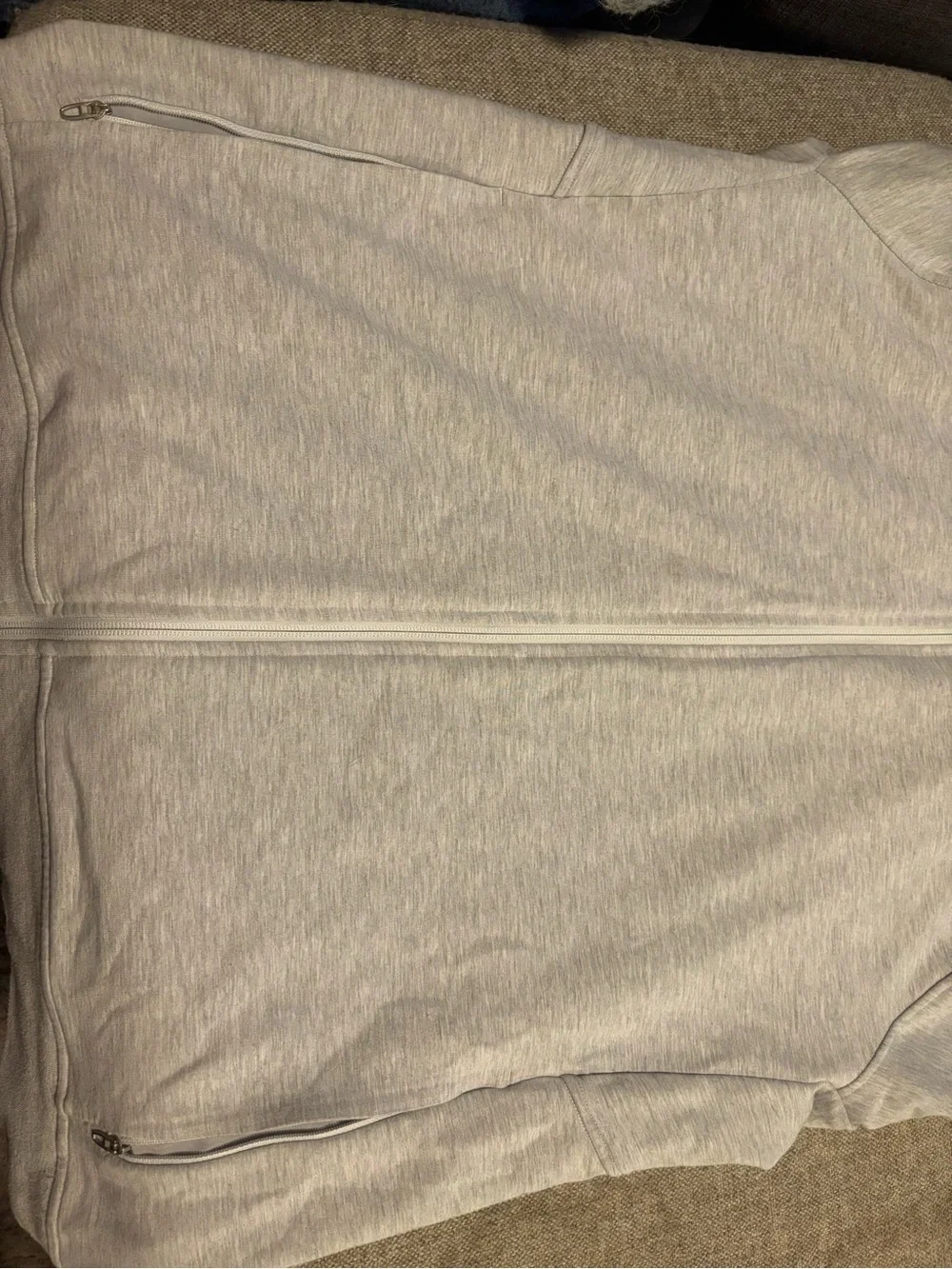 lululemon athletica Light Gray Hooded Zip Jacket